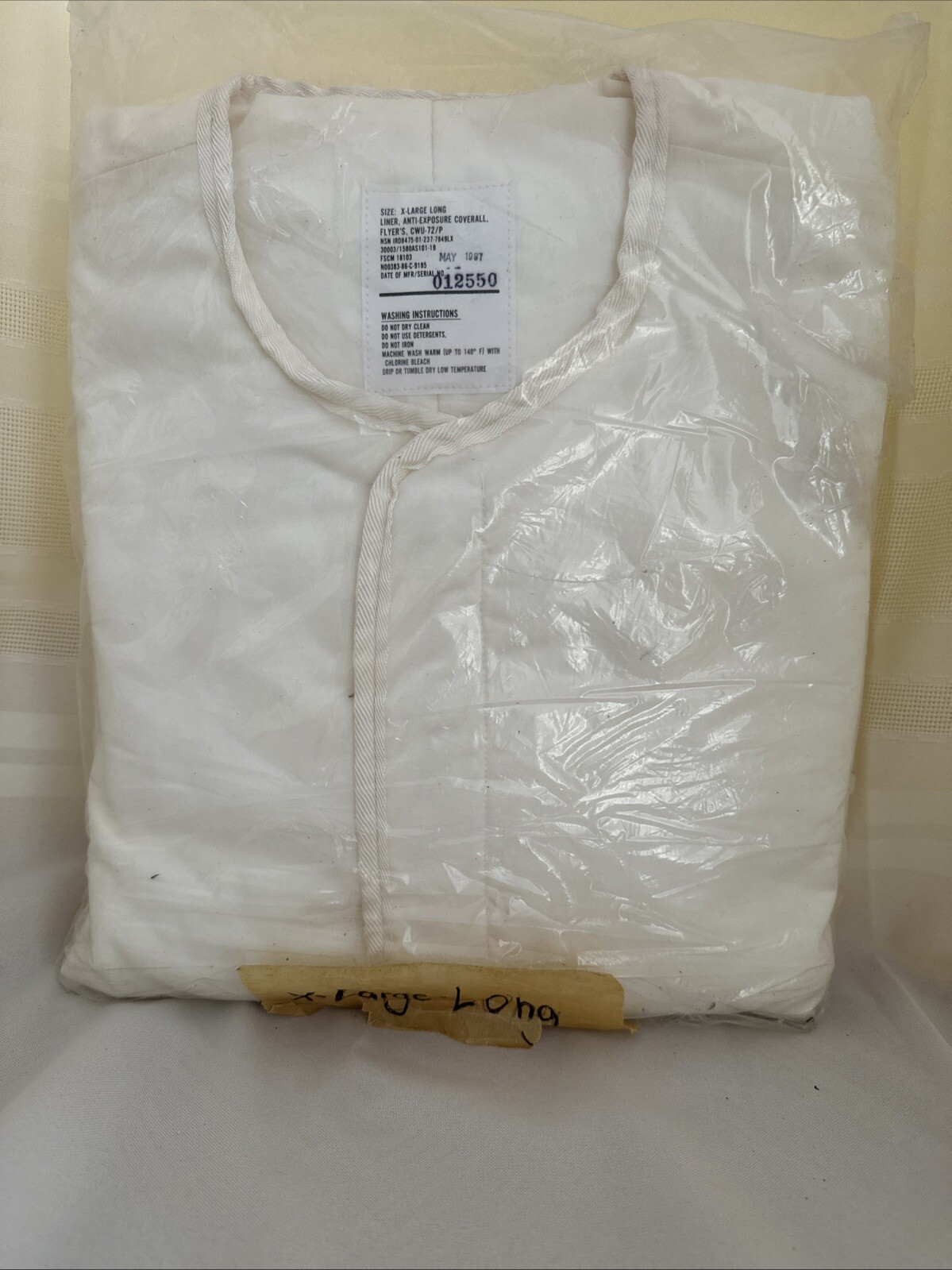 MILITARY Issued FLYING COVERALLS ANTI-EXPOSURE LINER! XL Long. New!