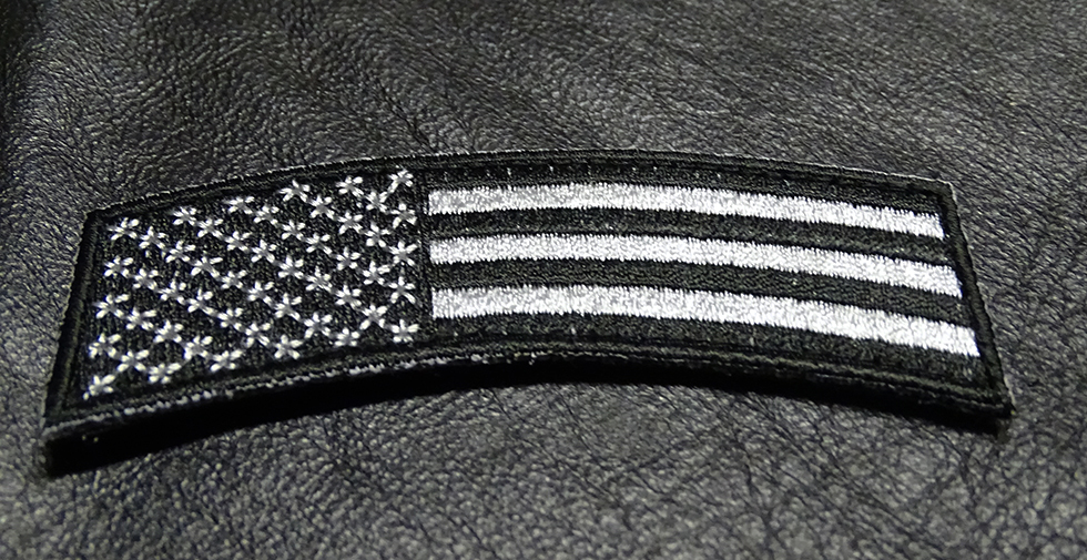 USA FLAG ROCKER TAB ARMY MILITARY B/W 3.5 inch ROCKER HOOK  PATCH