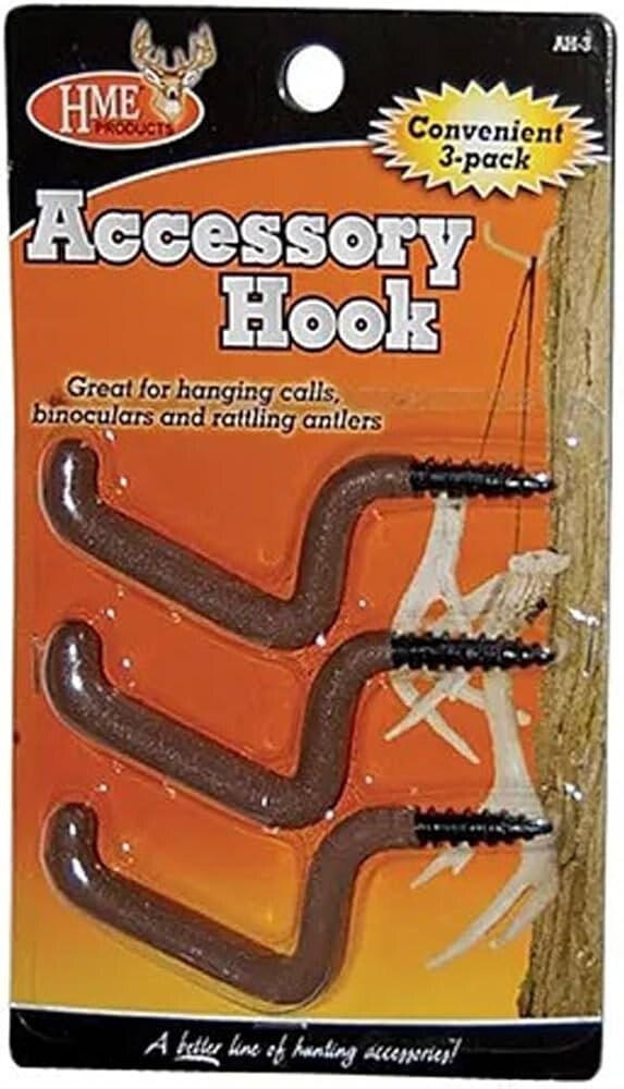 HME Hooks Gear and Accessory Hunting Compact Accessory Rubber Coated Steel AH-3