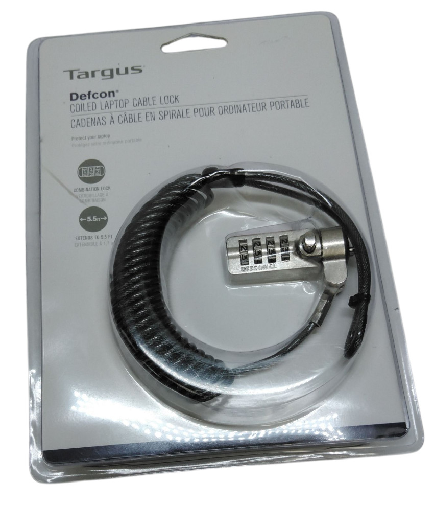 NEW Targus DEFCON PA417UCCL Laptop Combination Coiled Cable Security Lock