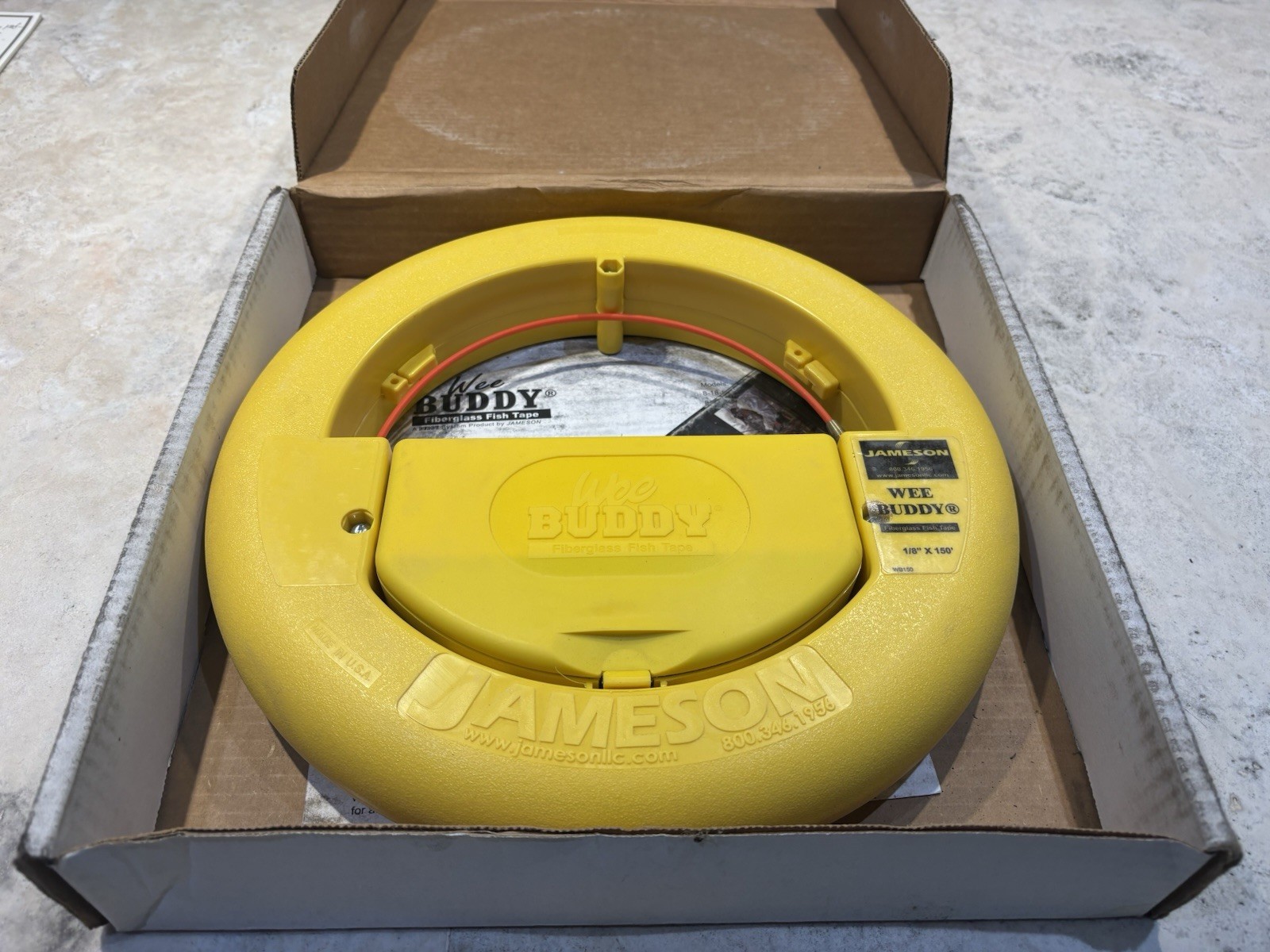 Jameson 8-18-150 Wee Buddy Fiberglass Fish Tape 150 Ft. 1/8 In. W/Tool Kit