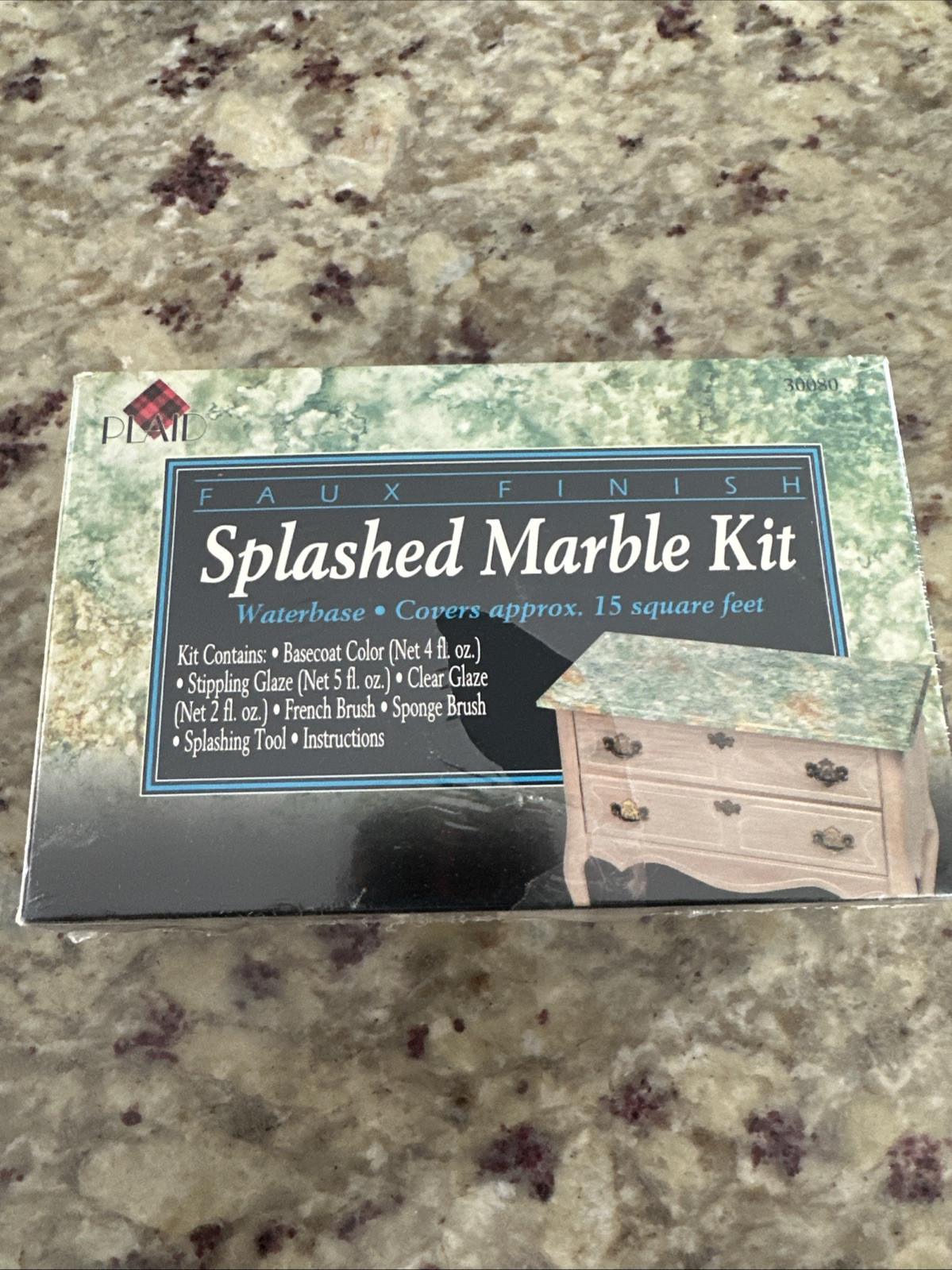 Vintage 1995 Faux Finish Splashed Marble Kit - NEW IN BOX - 30080 - Plaid Ent.