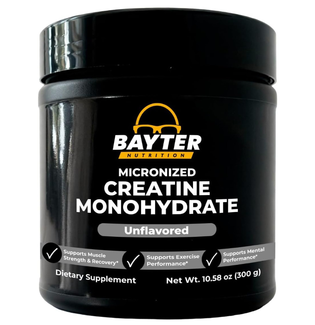 Bayter Nutrition Micronized Creatine Monohydrate Powder Unflavored 60 Servings