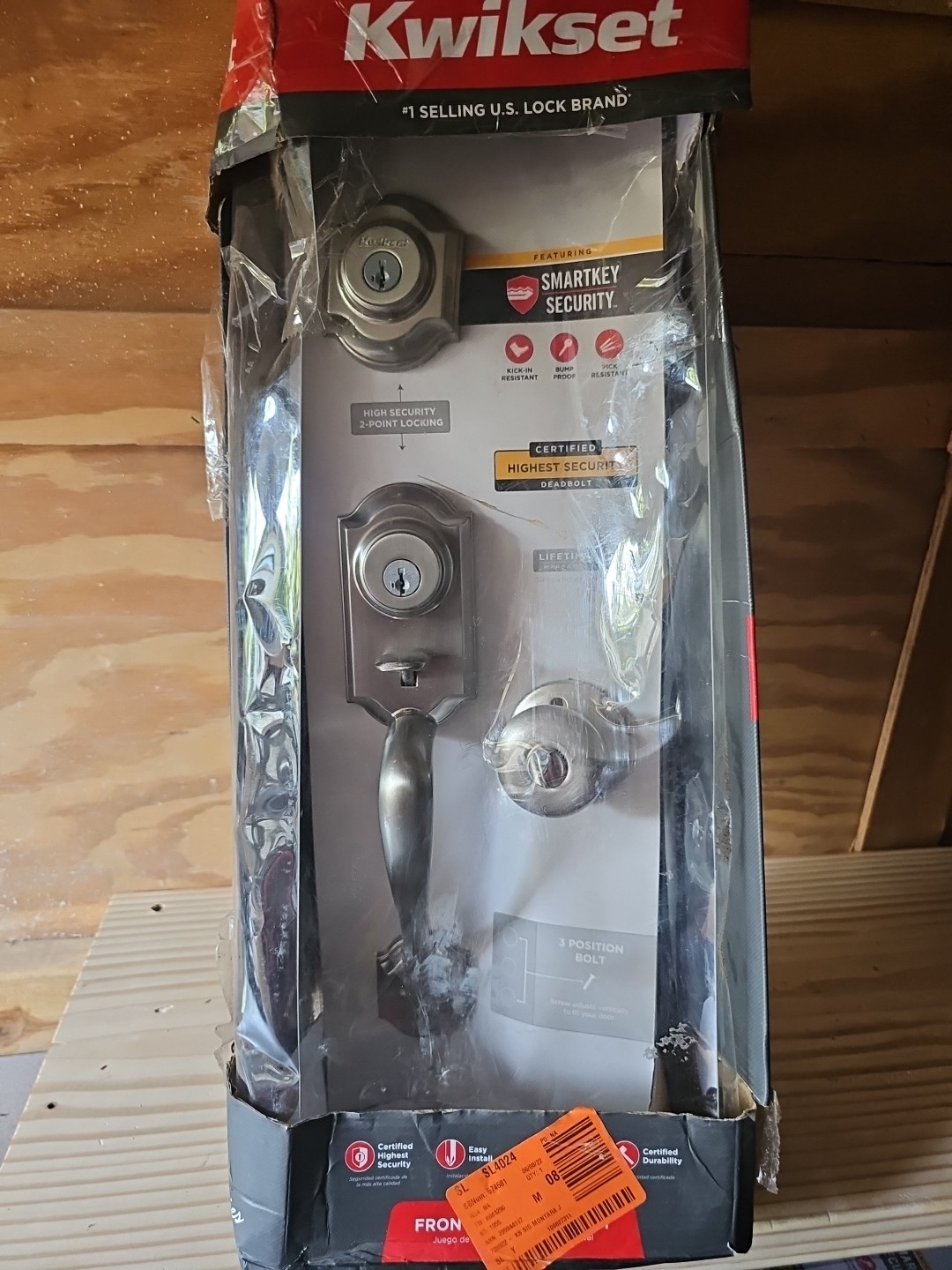 Kwikset Montara Handleset  Juno Knob Satin Nickel w Keyed Deadbolt