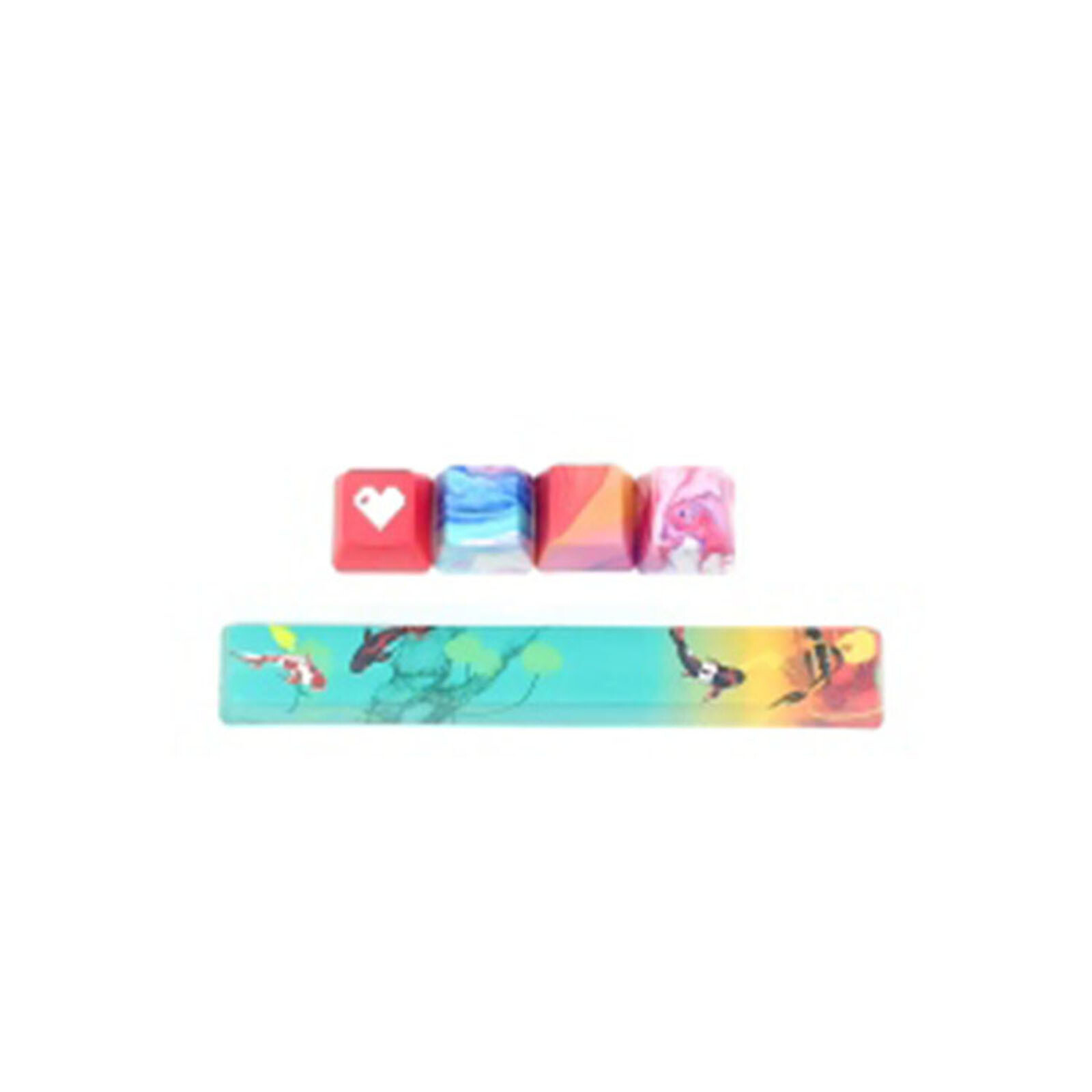 For PBT Keycaps Heat Sublimation OEM Height Koi R4 Keycaps 6.25 Spare Parts