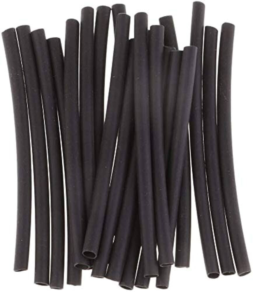 5 x 1 Metre Heat Shrink 2.5mm Tubing Black Ronnie Rigs Carp Fishing