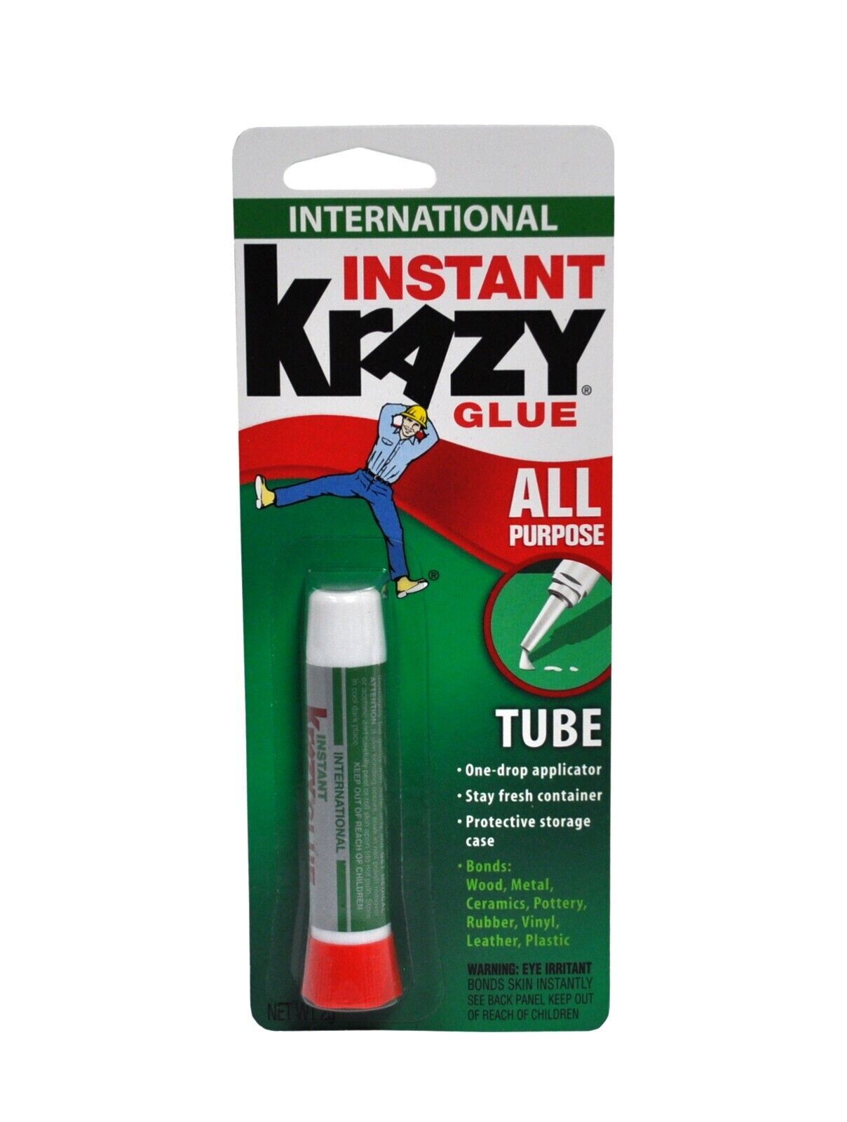 LOT OF 2,4,6,12,48 PCS-'INTERNATIONAL'  KRAZY TUBE SUPER GLUE 2GR. (0.07 OZ)