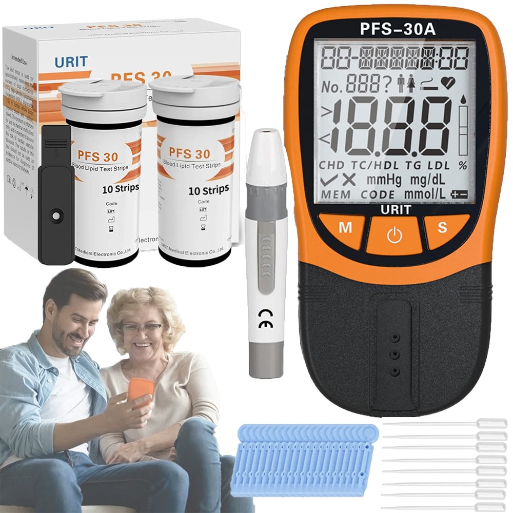 5-in-1 Home Cholesterol Test Kit Blood Lipid Triglycerides Monitor Fast Results-