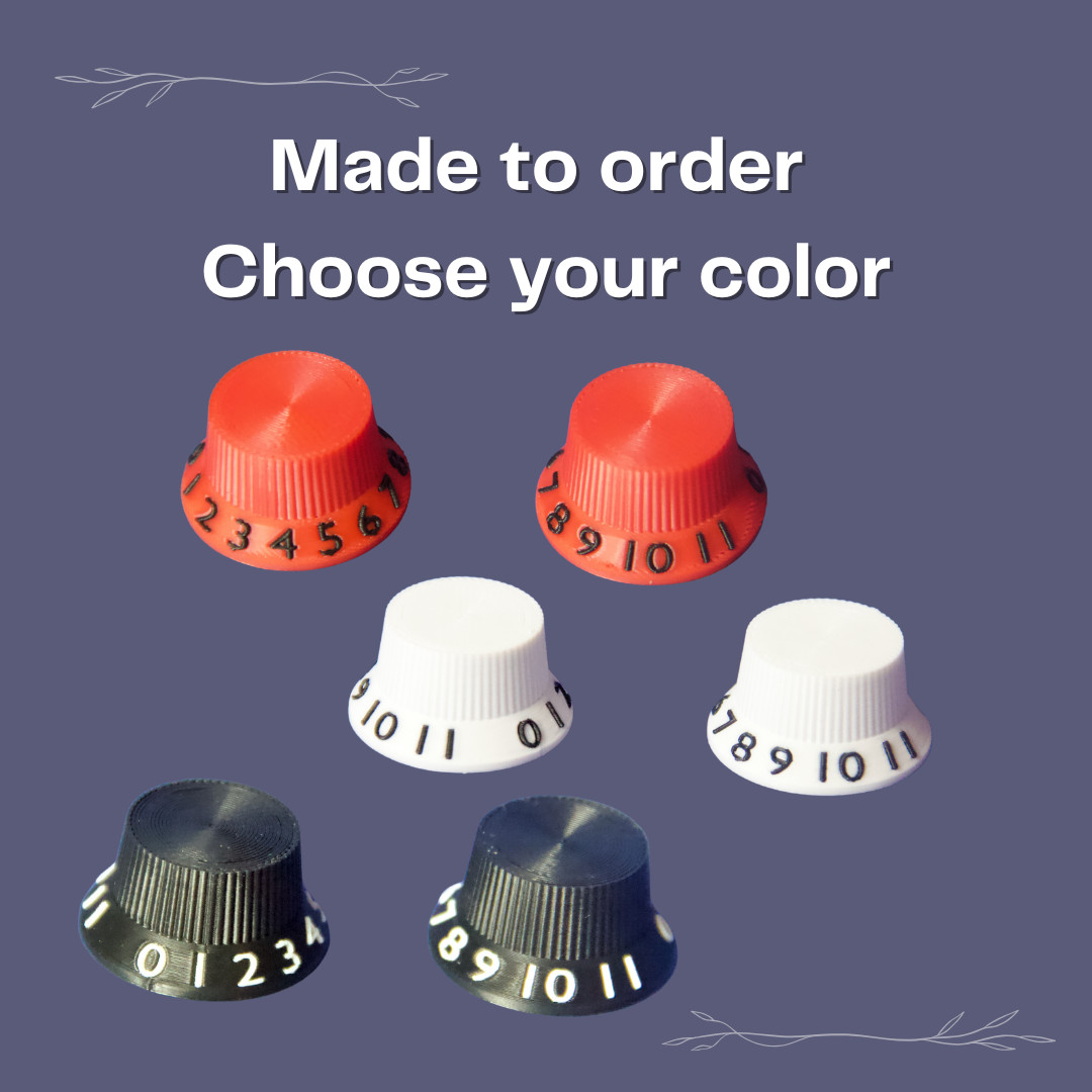 Guitar Knobs Bell Knob 0-11 That Goes To Eleven | Custom Colors | 2 pack
