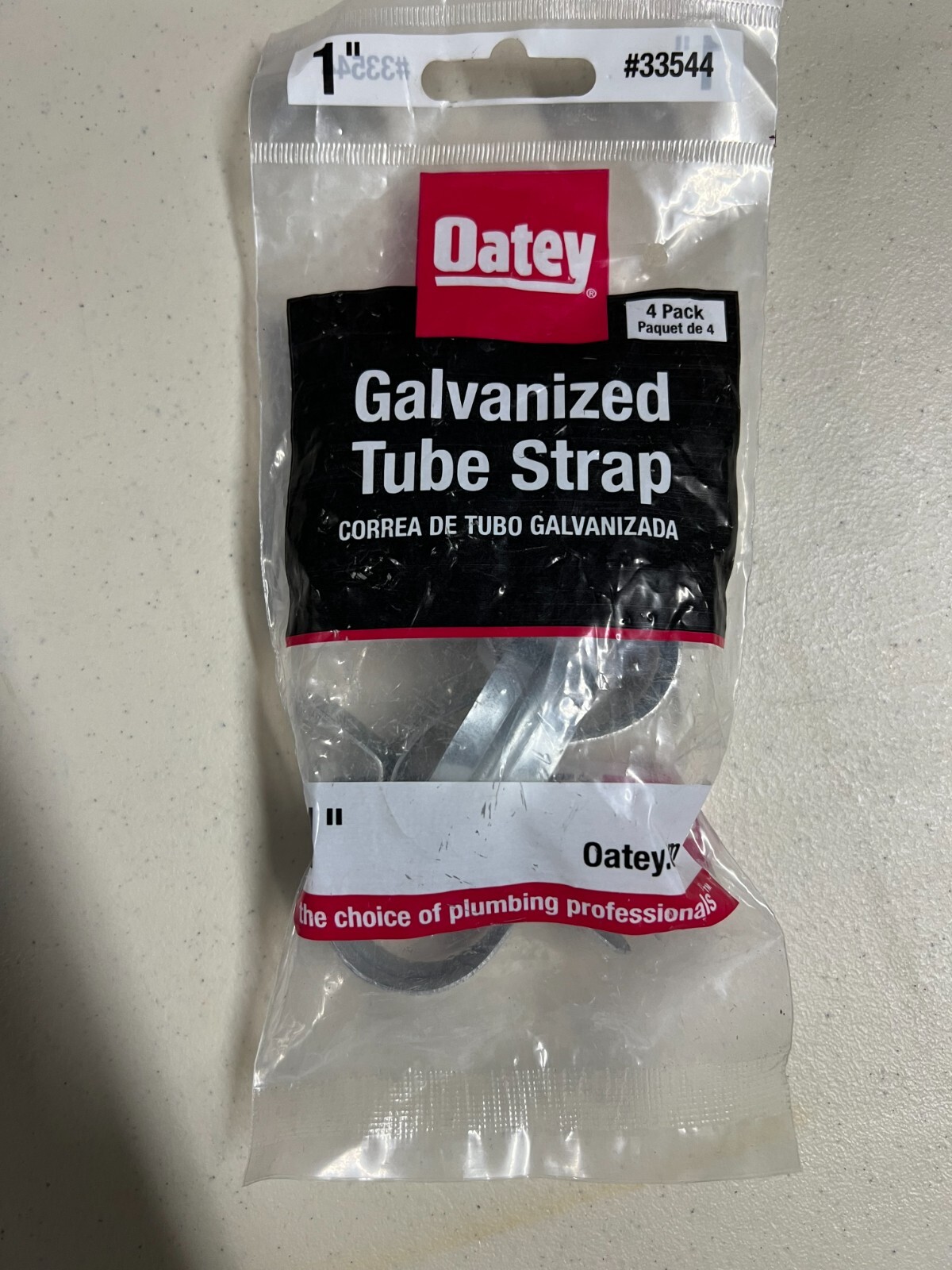 Oatey 1 in. Galvanized Tube Strap 2 Hole (4-Pack)