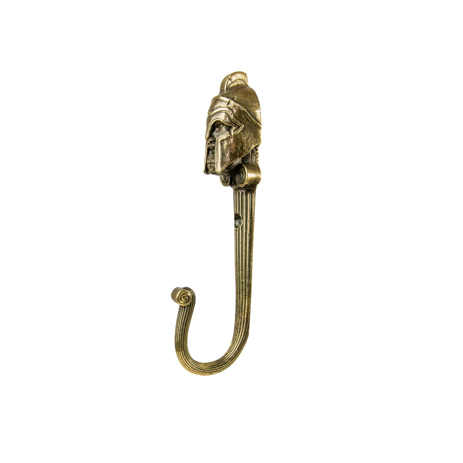 Handcrafted Spartan warrior brass wall hook