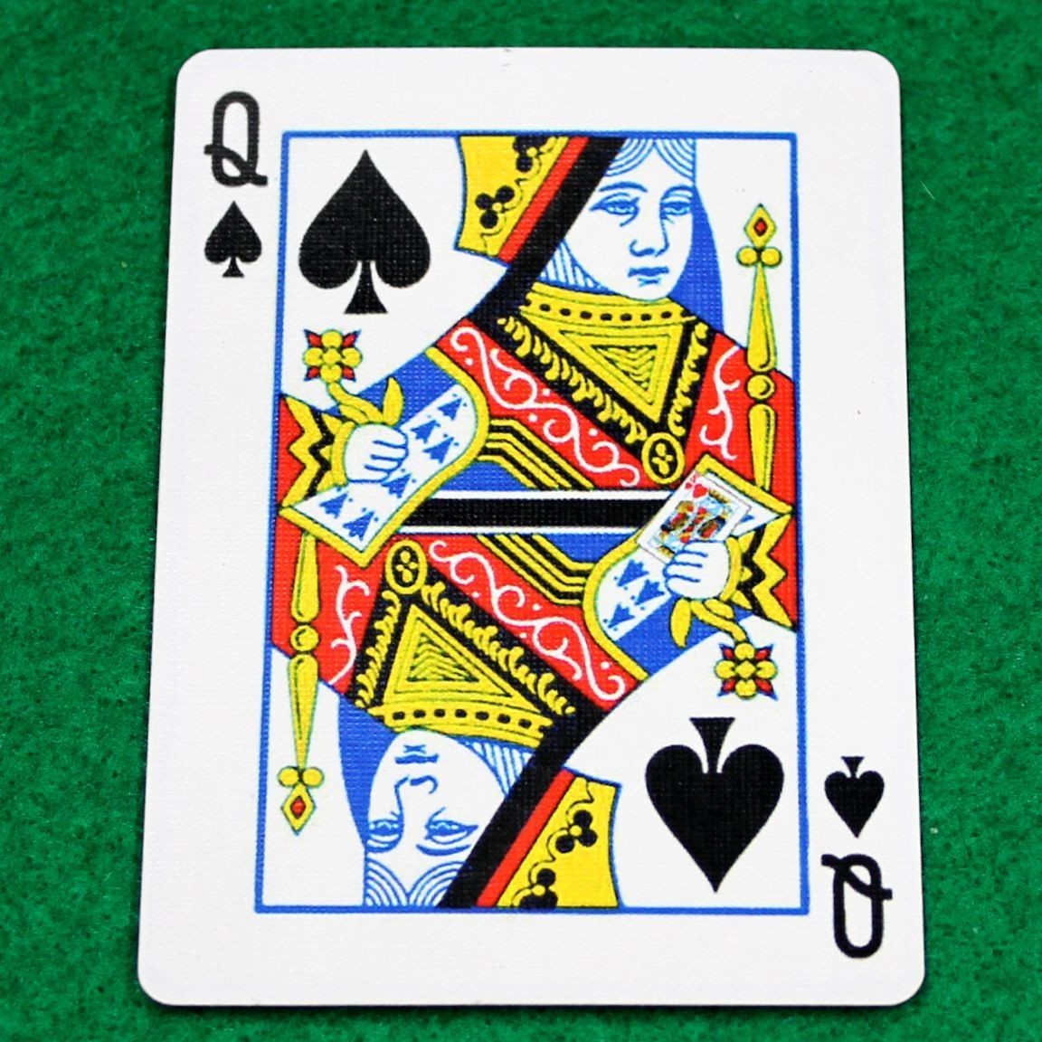 Queen of Spades Reveals King of Hearts, Bicycle Printed Gaff Card, Red