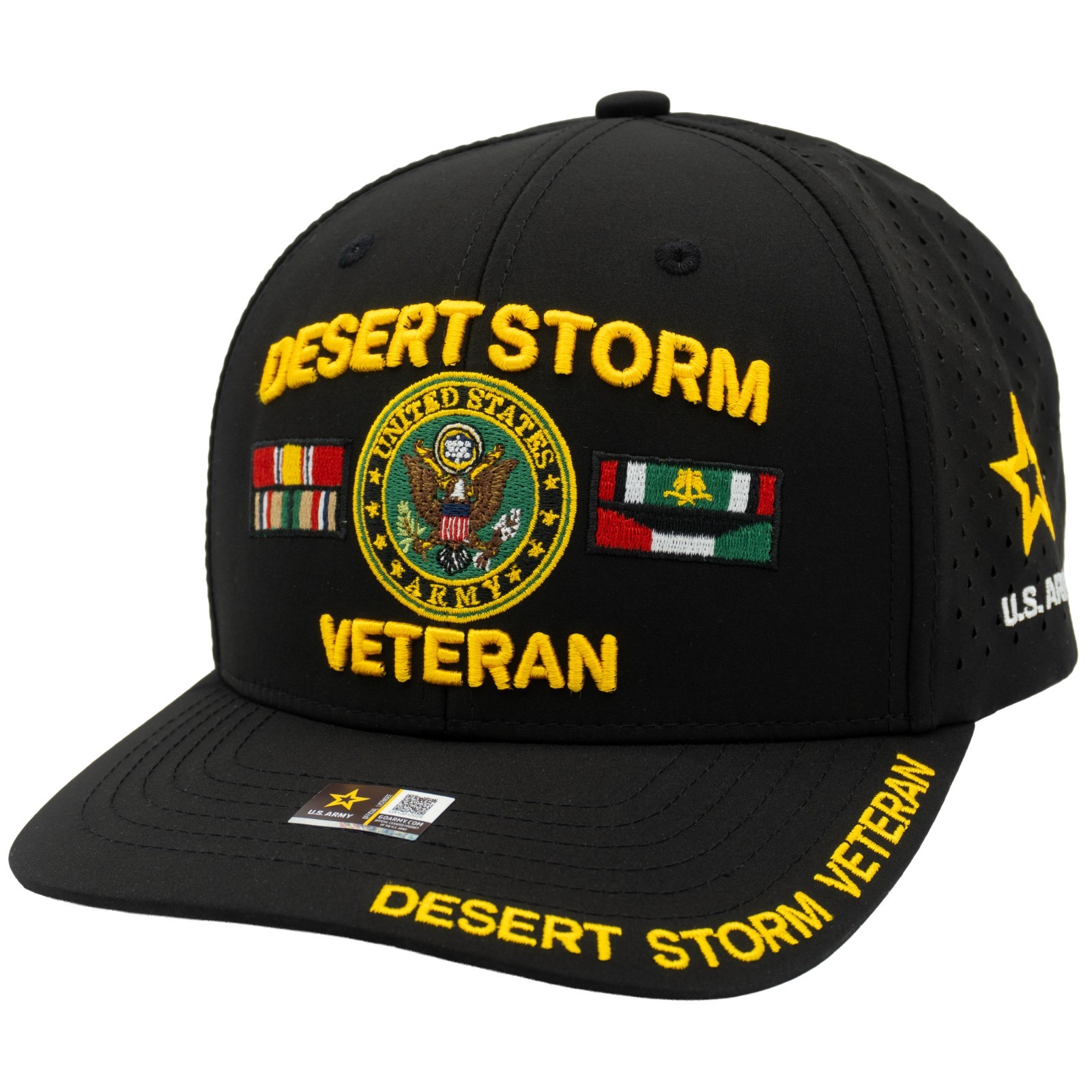 Army Desert Storm Veteran Perforated Hat Official Licensed Adjustable Cap