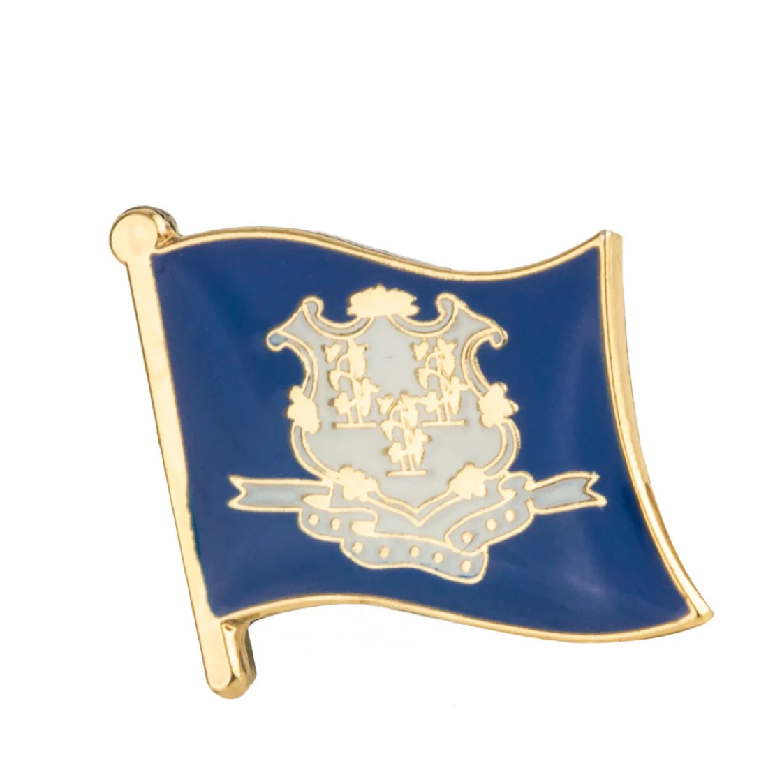 Connecticut Flag Lapel Pin 5/8" x 5/8"