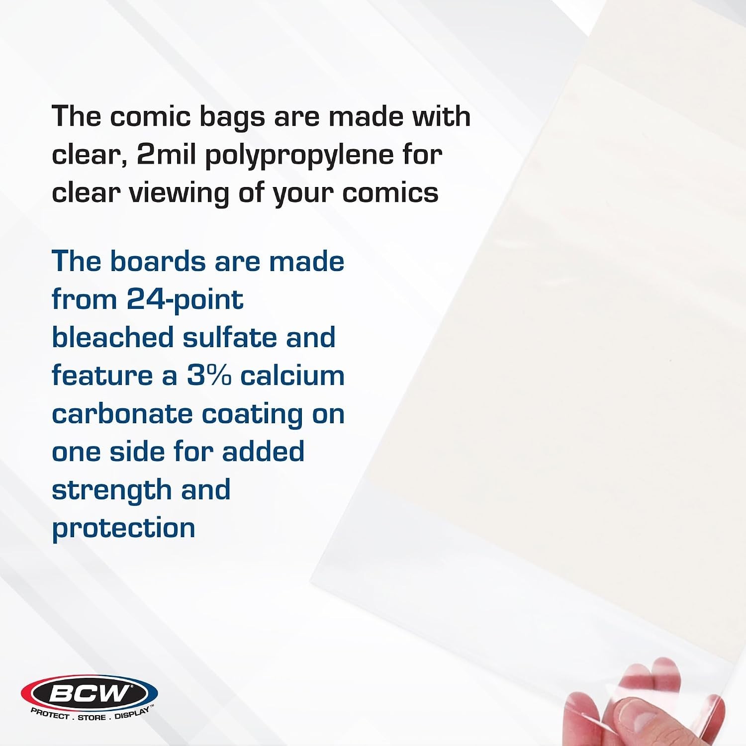 Current Comic Boards and Bags Combo | 100 Polypropylene Comic Bags & Backer B...