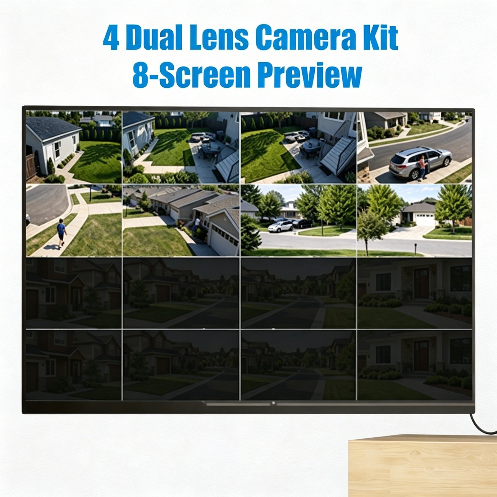 Wireless Security Camera System Outdoor PTZ 360° View IP66 Night Vision CCTV Kit