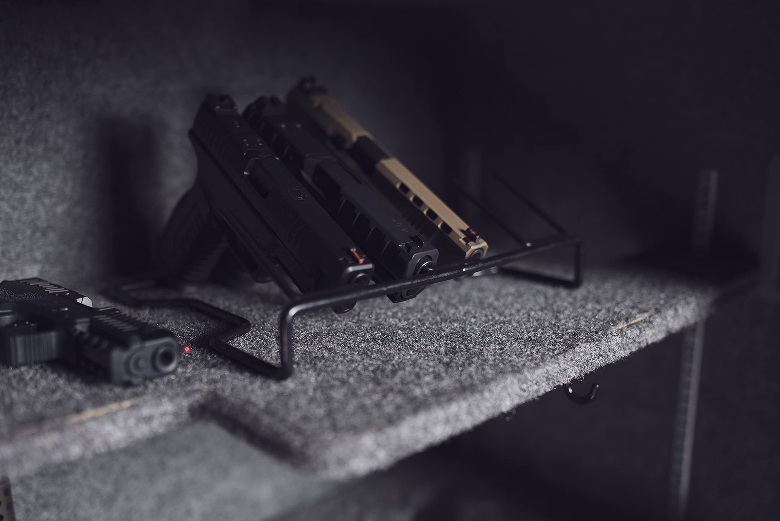 Lockdown Hangun Holder for Gun Vault and Safe 6 Rack- Muzzle, Black
