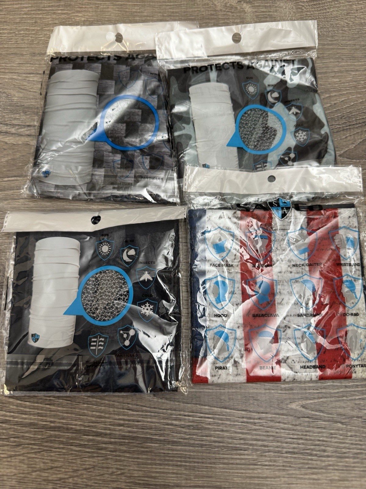 LOT OF 4 Salt Armour SA Fishing Camo Gaiter /Face Shields / Masks SA Co.