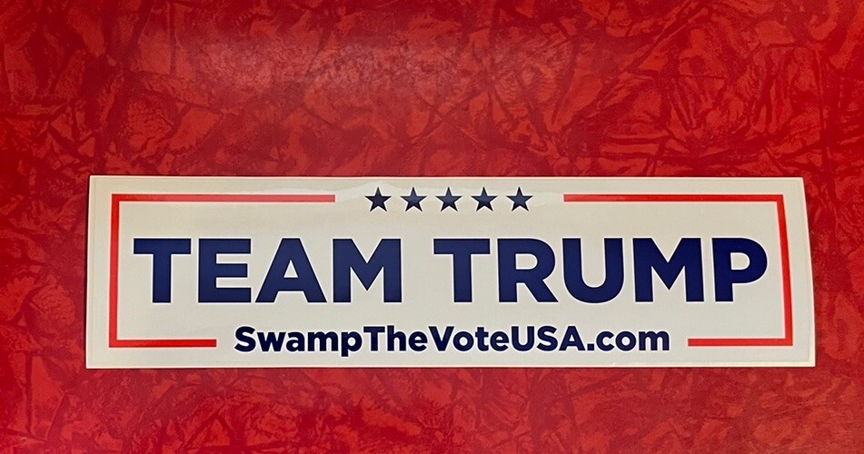 2024 TEAM TRUMP donald trump "SWAMP THE VOTE" UNUSED BUMPER STICKER 12" x 3"