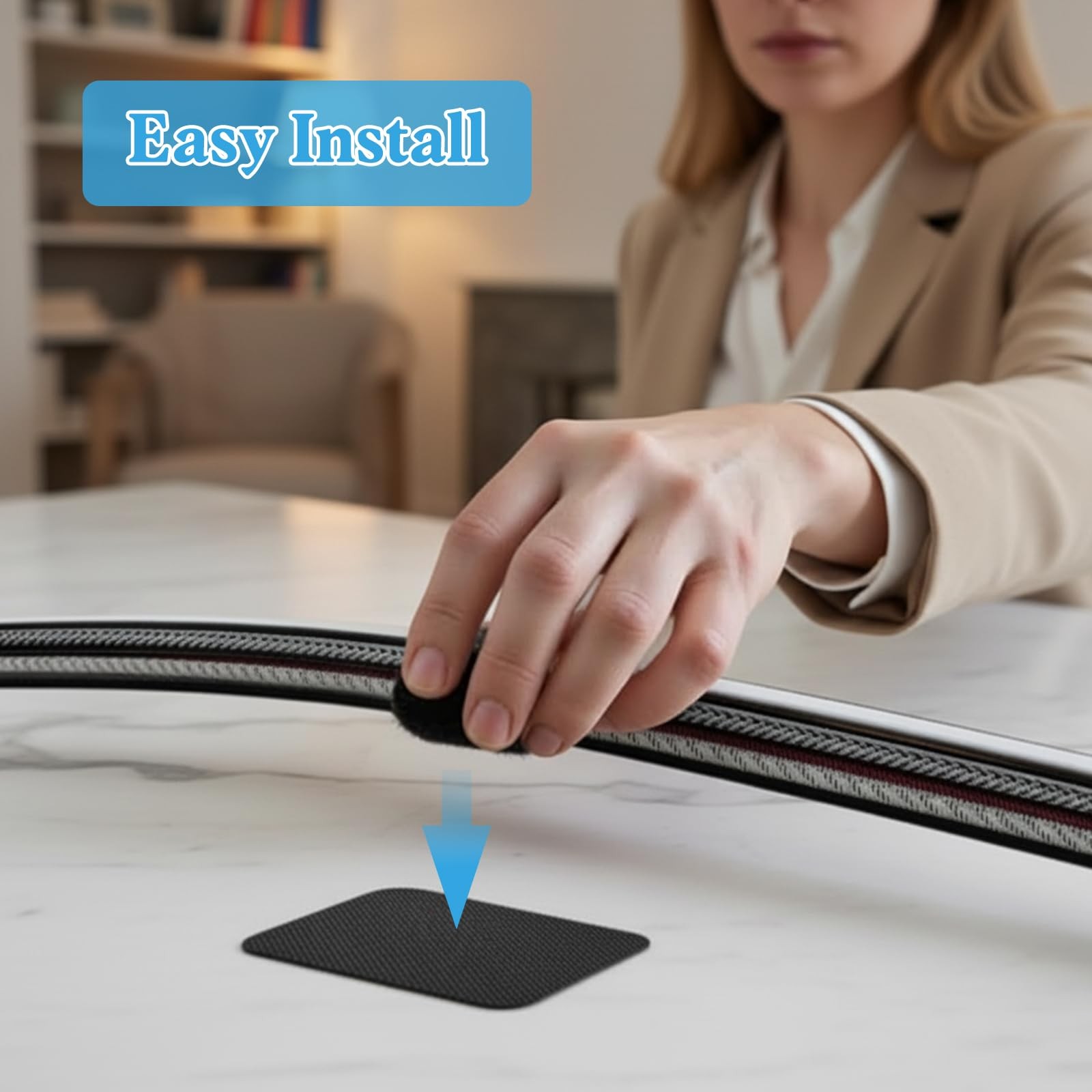 41 Pcs Cable Management Under Desk, Hook and Loop Cable Ties Adhesive Cables ...