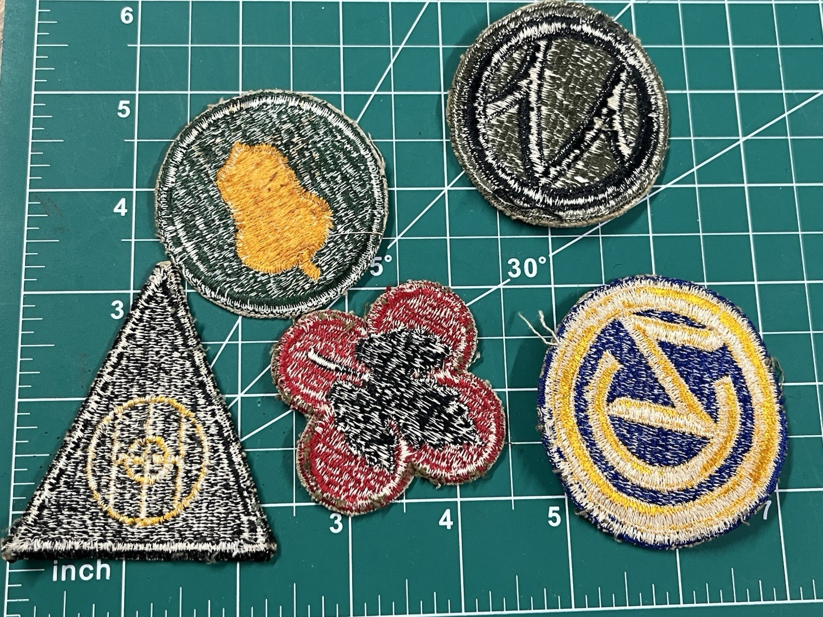 WWII US Infantry Division Patch Lot x 5