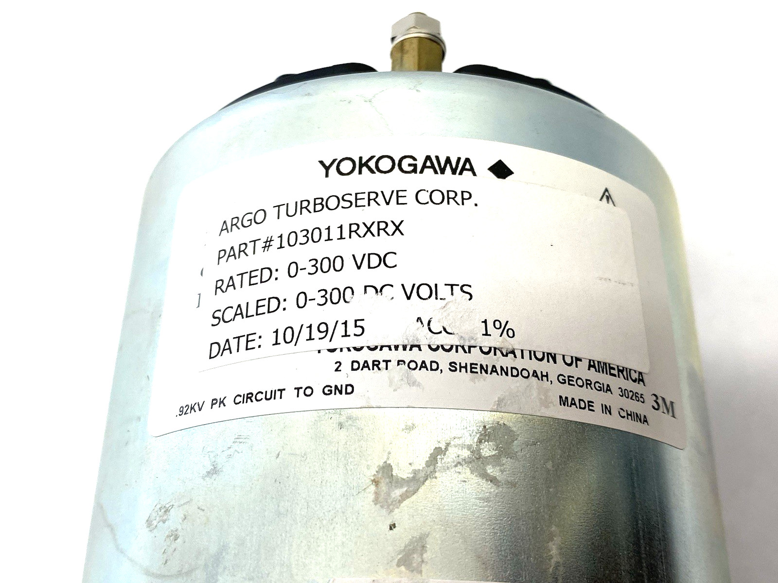 Yokogawa 103011RXRX Panel Meter 0-300VDC NEEDS NEW FRONT PLASTIC SHIELD/FACE