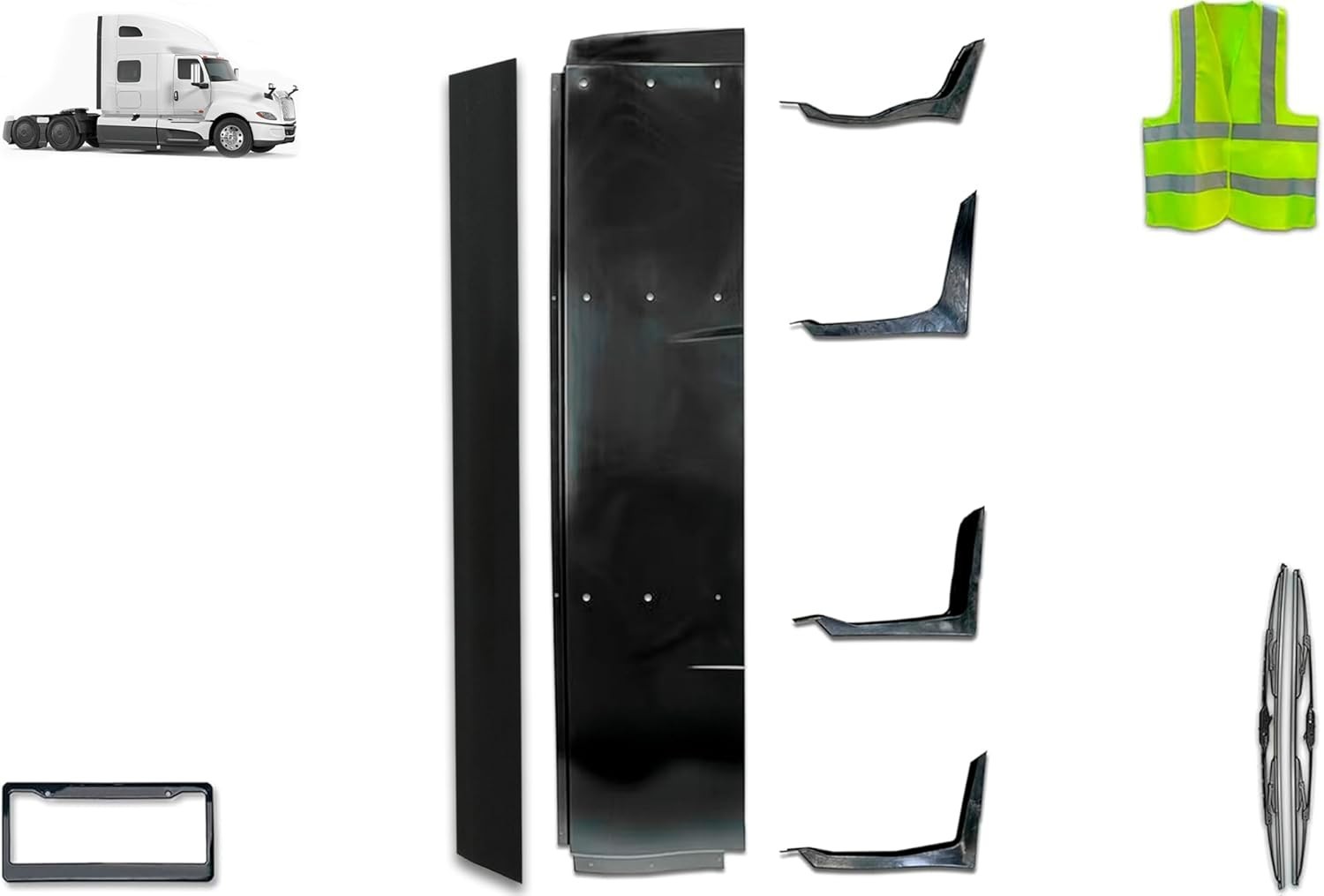 Bottom Lower Fairing Cab w/Extension & Brackets Set Right International LT625