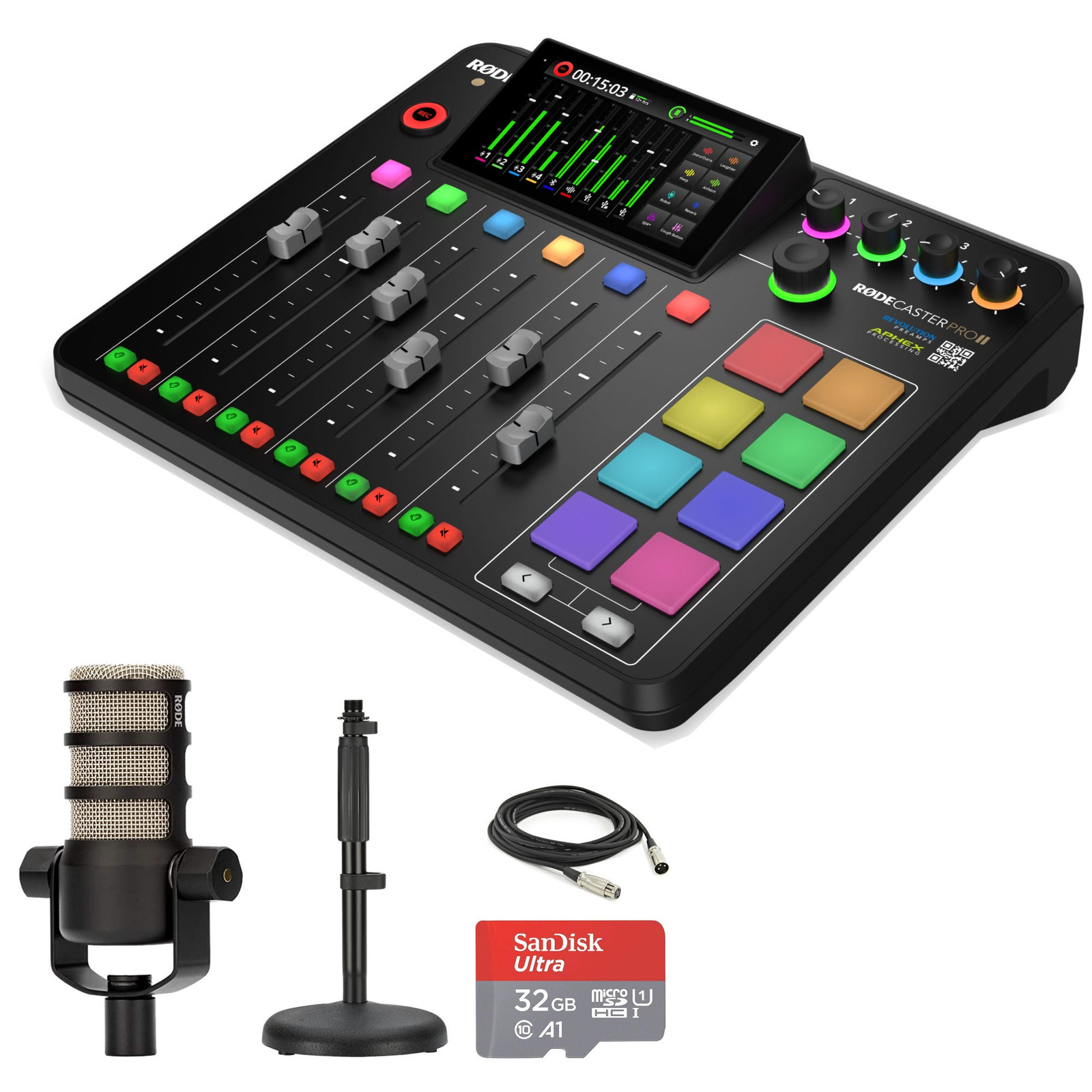 Rode RODECaster Pro II with Rode PodMic and Accessories