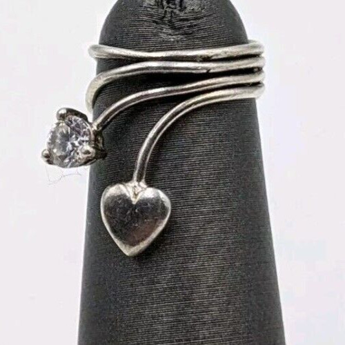 Valentine's Women's ADJUSTABLE Heart & Single Stone Foot Toe Ring 925 Silver