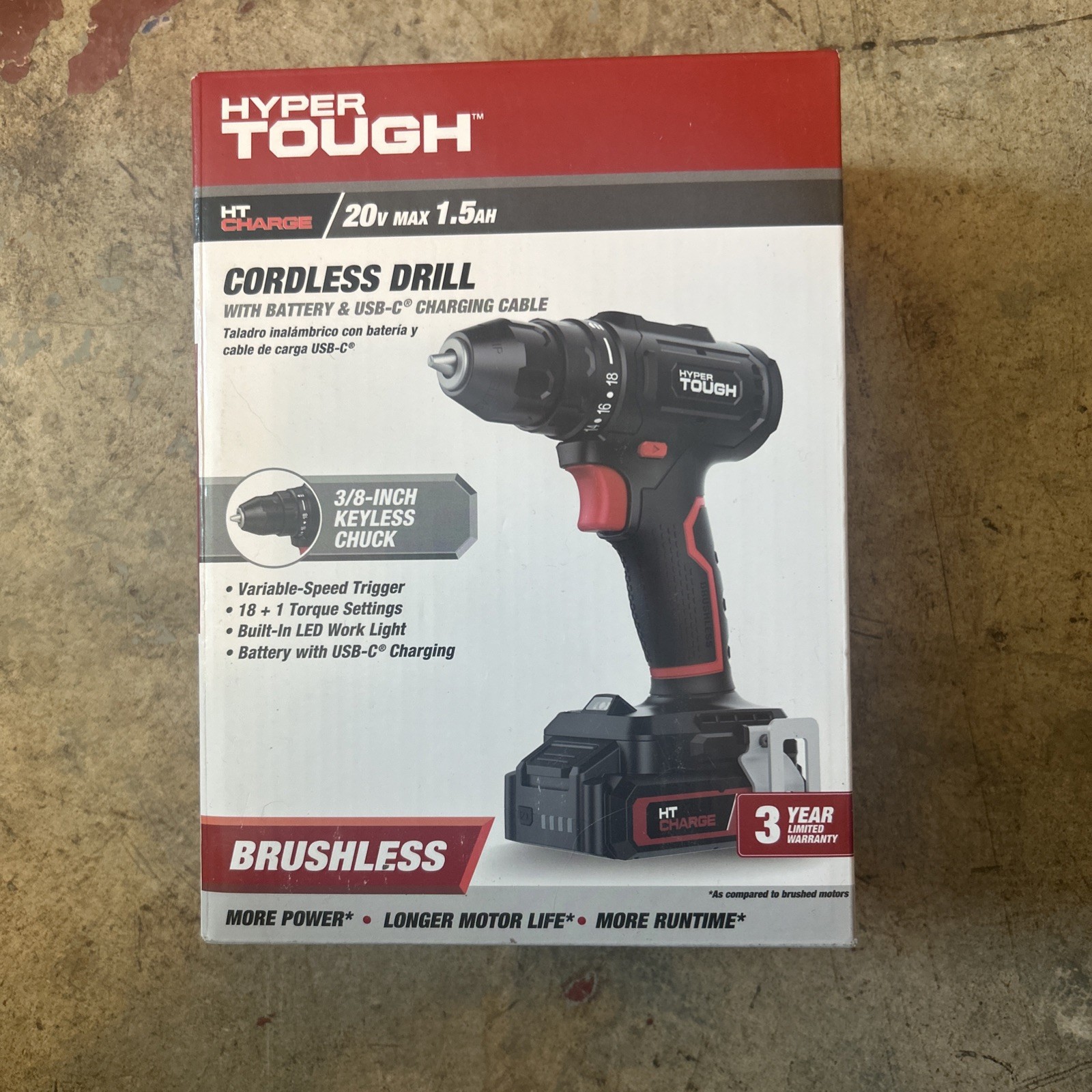 20V Max Brushless Cordless Drill Driver with 1.5Ah Lithium-Ion Battery & Charger