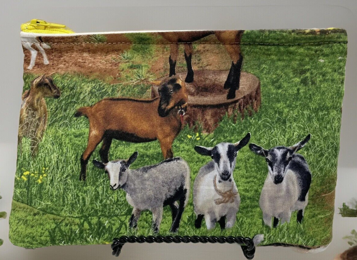 GOATS ZIPPER POUCH  gift bag COSMETIC  HANDMADE