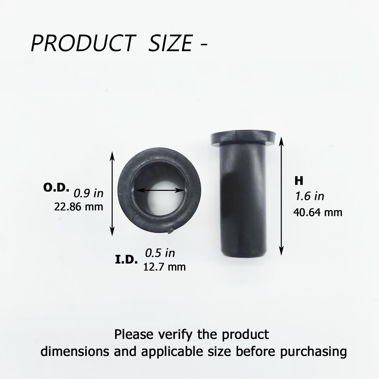 CAMGJORT Oar Lock Bushing Insert 1/2 Inch for Boat Socket Black