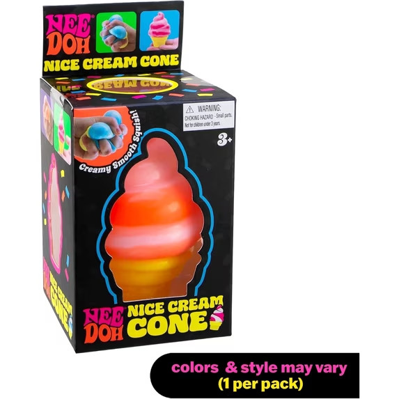 Schylling Needoh Nice Cream Cone Sensory Toy BLUE, PINK, ORANGE