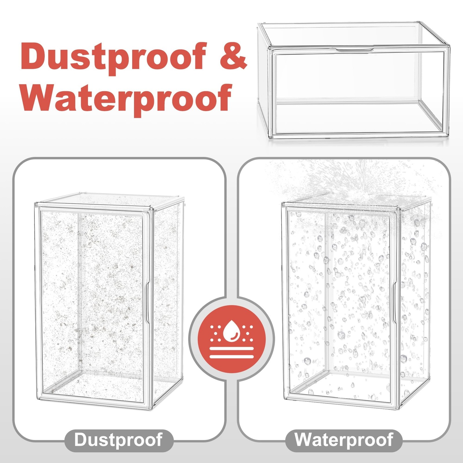 23.6 inch Tall Acrylic Display Case 13.8'' x 12.2'' x 23.6'' Stackable Boot &...