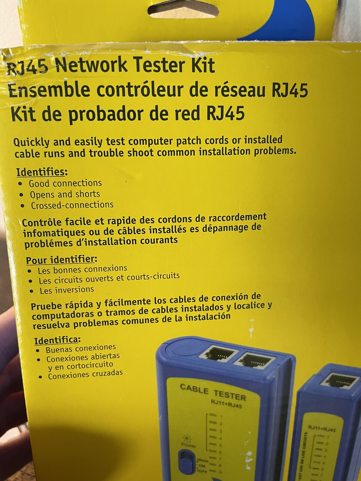 Datashark RJ45 Network Cable Tester with Case and Patch Cords