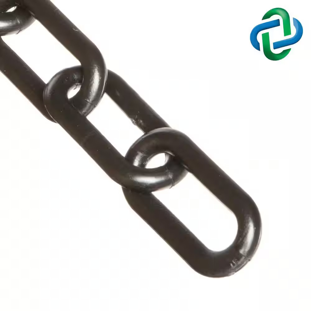 2 In. (54 Mm) X 25 Ft. Black Heavy-Duty Plastic Barrier Chain