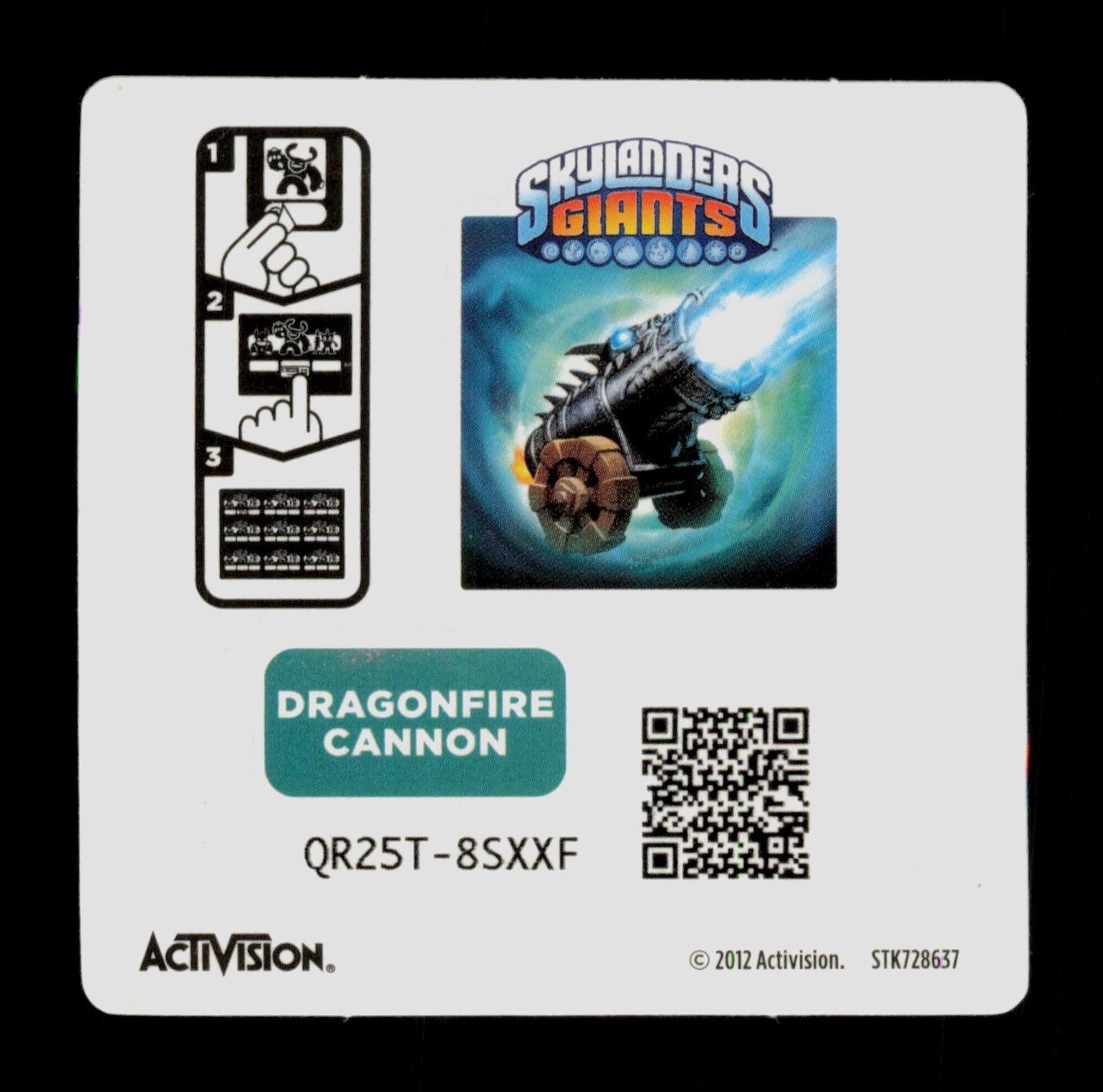 Dragonfire Cannon Skylanders Giants 2012 Activision Sticker