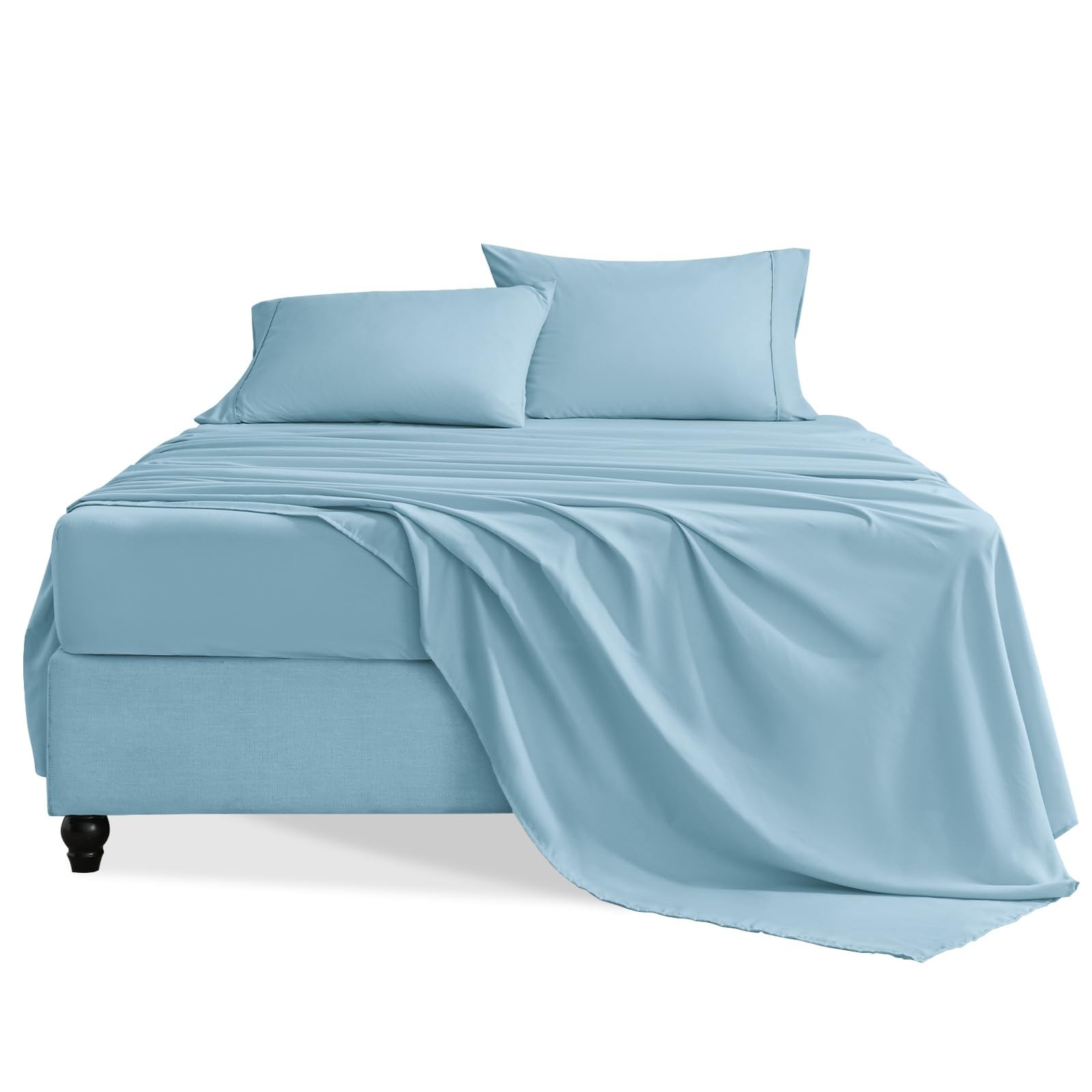 Queen Sheet Set, 4 Pieces Hotel Luxury Soft Microfiber Queen Bed Sheets Set, ...