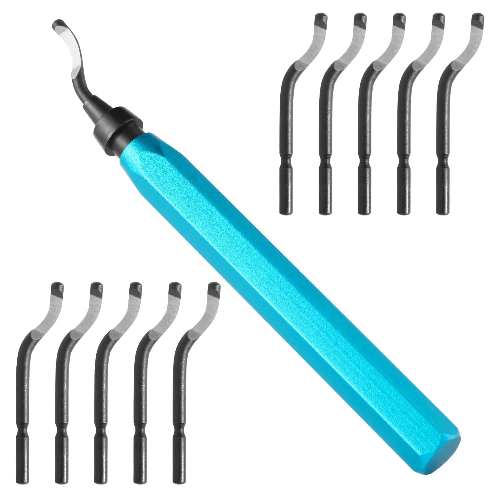 Deburring Tool Set with 11pcs High Speed Steel Swivel Blades, Deburring Tool ...