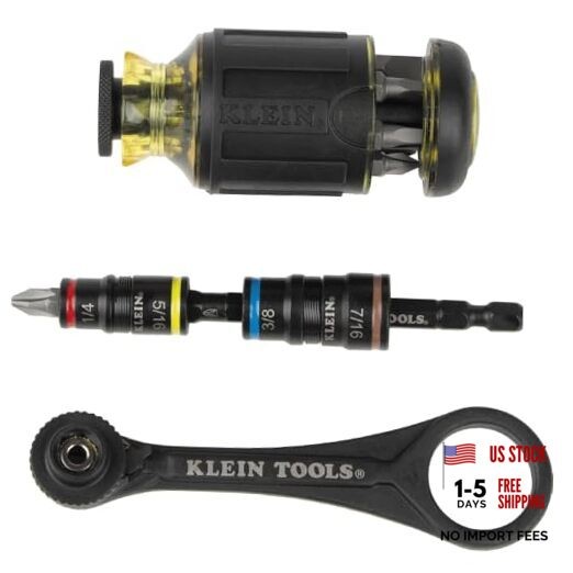 Klein Tools 85515HD 3-Piece Tool Set, Mini-Ratchet, 12-in-1 Impact-Rated Kit