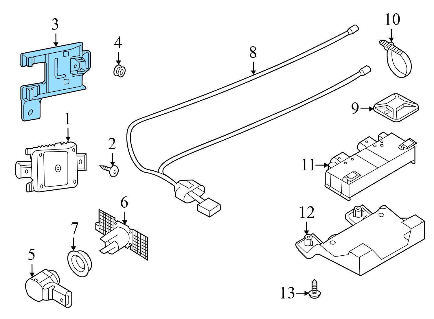 VW PASSAT 2.0L - Right Blind SPOT Detection Sensor / Module Bracket (Master)