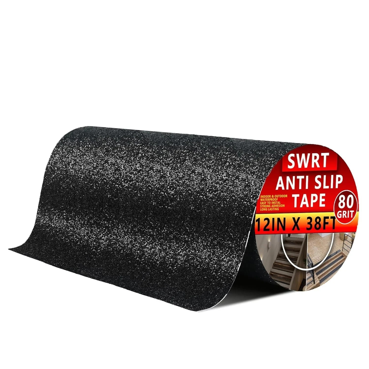 SWRT Anti Slip Traction Tape, 12 Inch x 38 FT Grip Tape 12 x 38FT