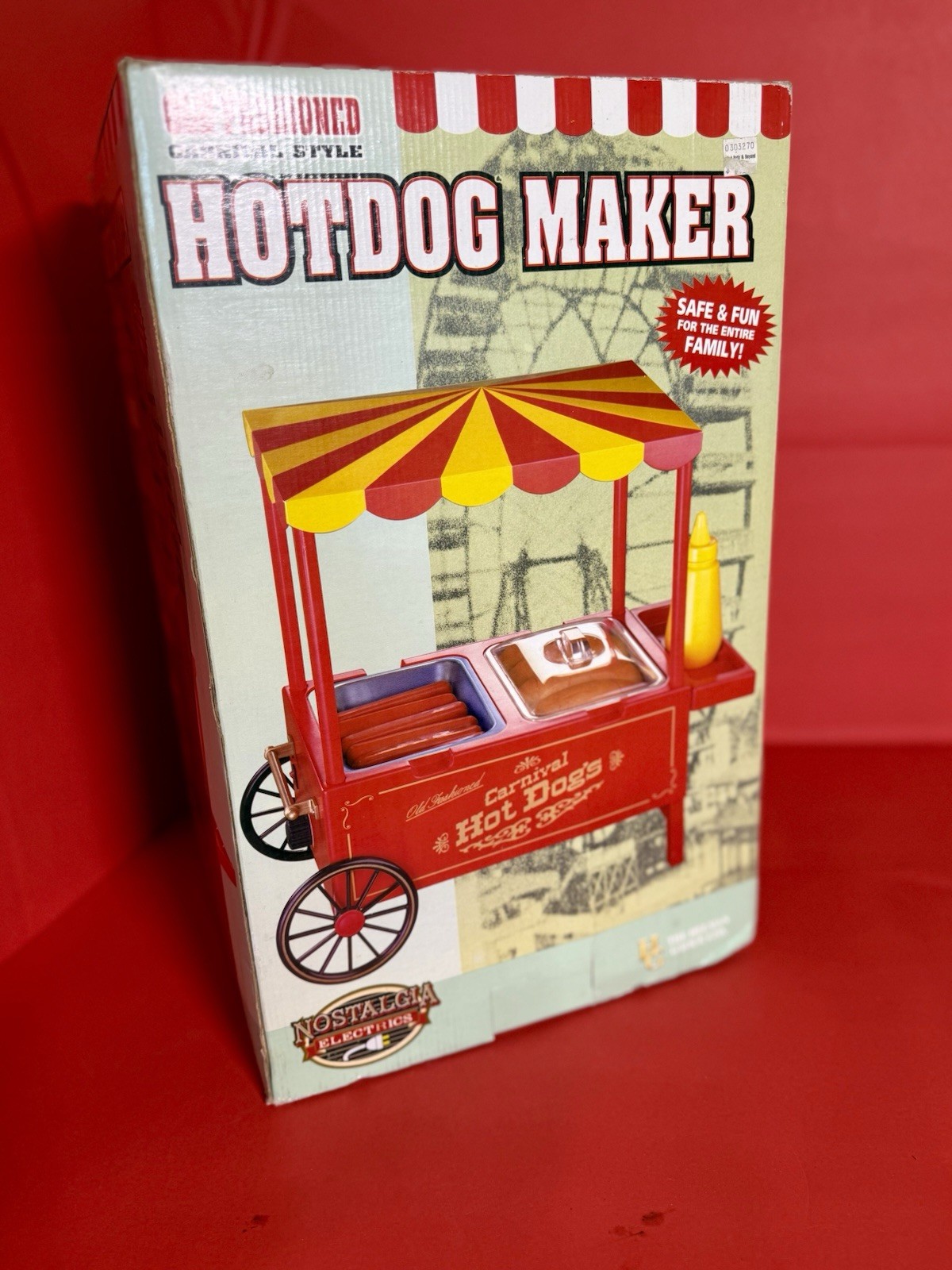 Nostalgia Electrics Old Fashioned Carnival Hotdog Maker Electric Red Yellow