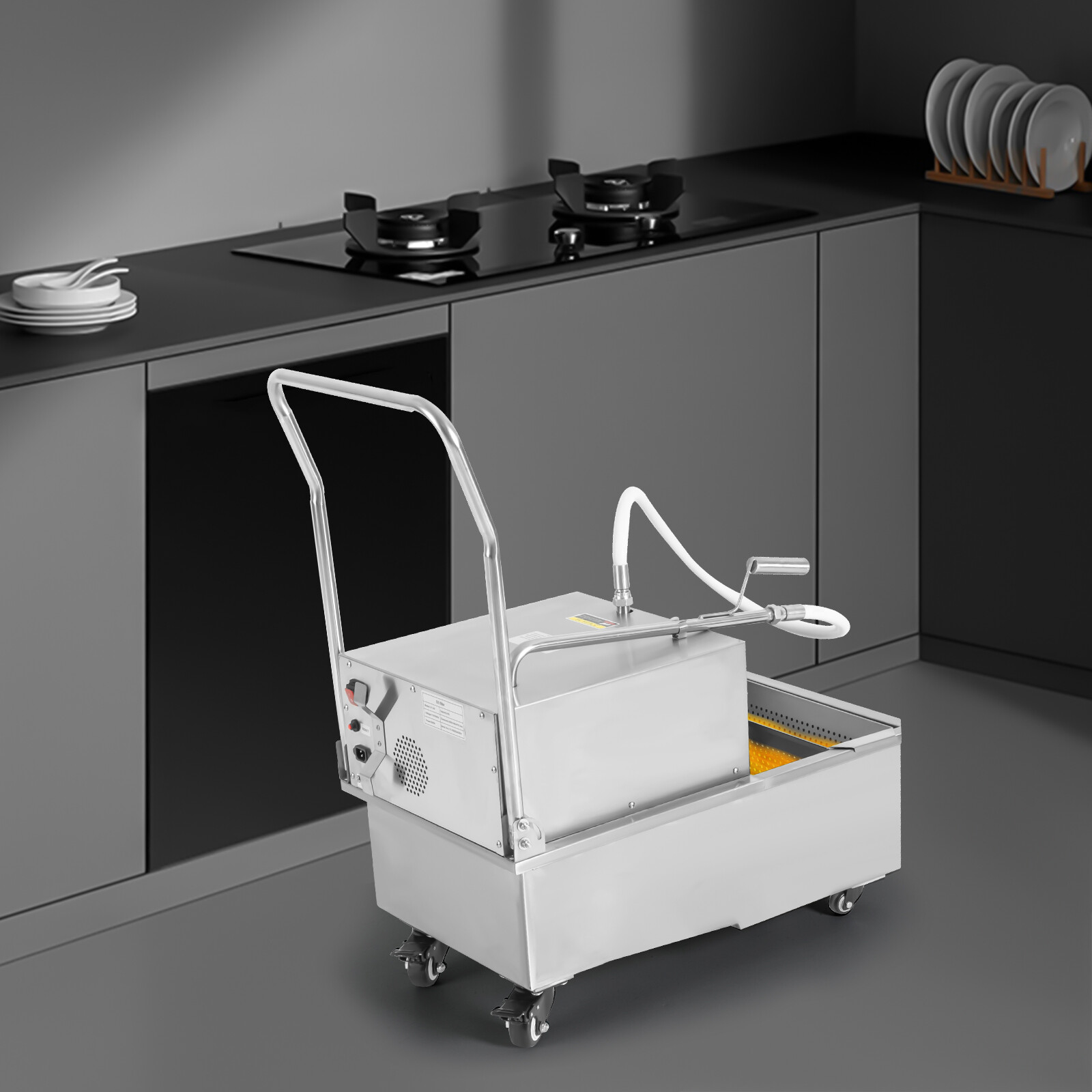 Stainless Steel Oil Filter Machine 55L for Commercial Deep Fryer Oil Filtration