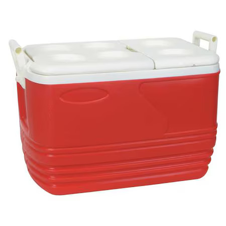 Full Size Chest Cooler, 60 Qt., Red,  4Aap7