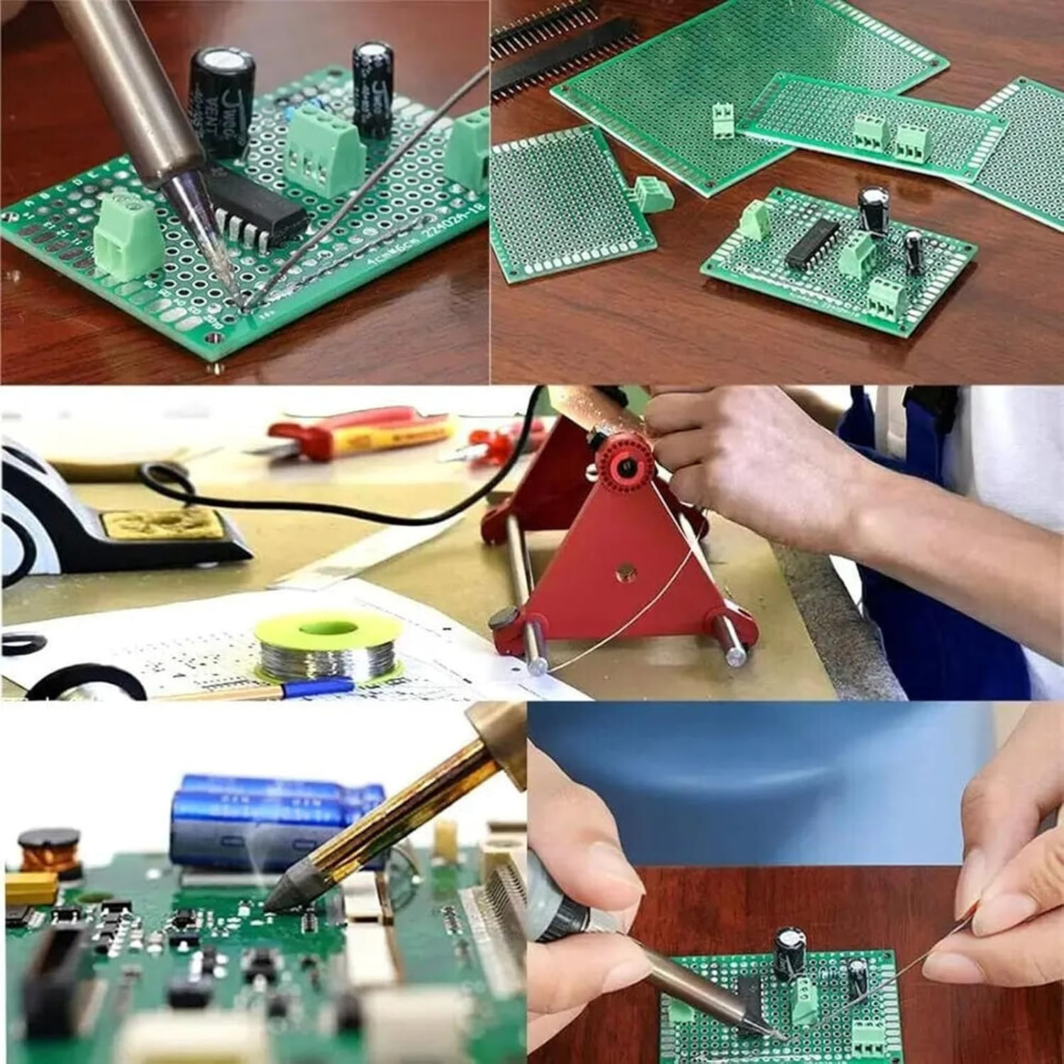 32 Pcs Double Sided PCB Board Kit, Soldering Practice Kit for DIY Electronics Pr