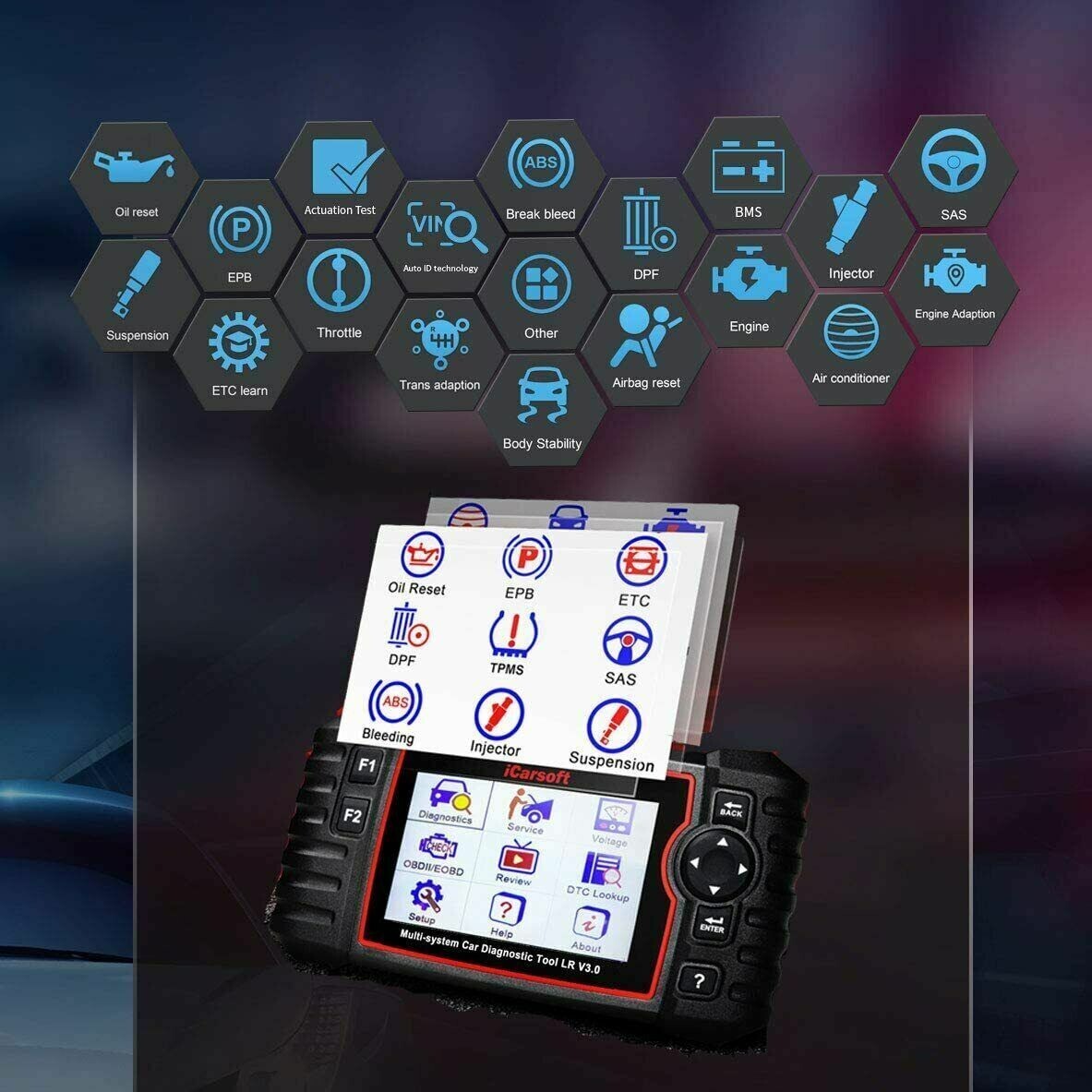 Range Rover L322 Diagnostic Scan Tool & Reset Fault Code Reader iCarsoft LR V3.0