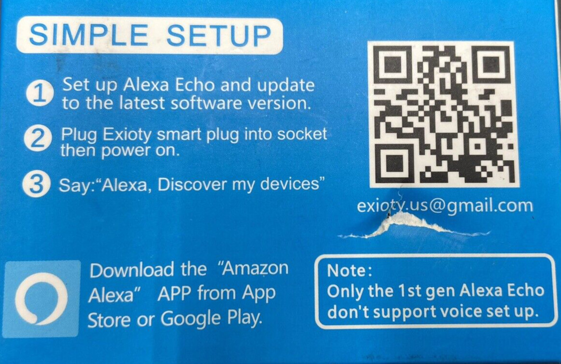 Mesh Smart Plug Works With Alexa Only (Alexa Echo) W-US002 White New Box