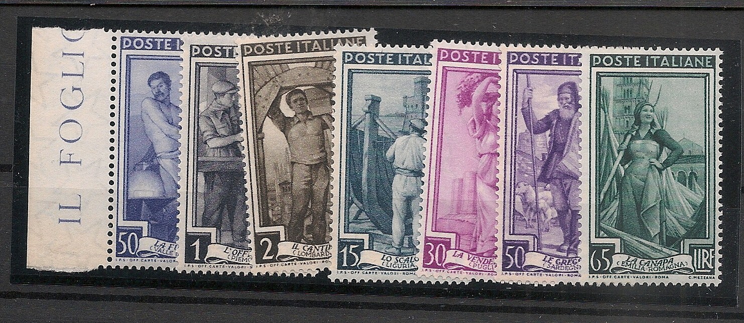Italy 1955 Occupations Set Superb Mint Never Hinged