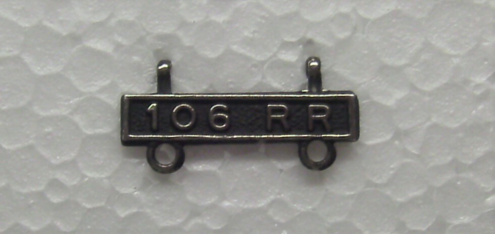 U. S. Army Basic Qualification Badge 106 RR Bar HOOK TYPE